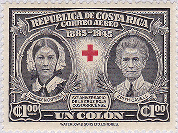 Edith Cavell & Florence Nightingale on a Costa Rica stamp