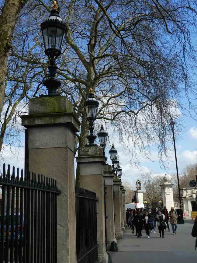 Lights on palace railings